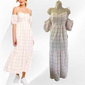 Universal Threads Gauzy Pink Tiered Maxi Dress NWT MSRP $38 Size XL